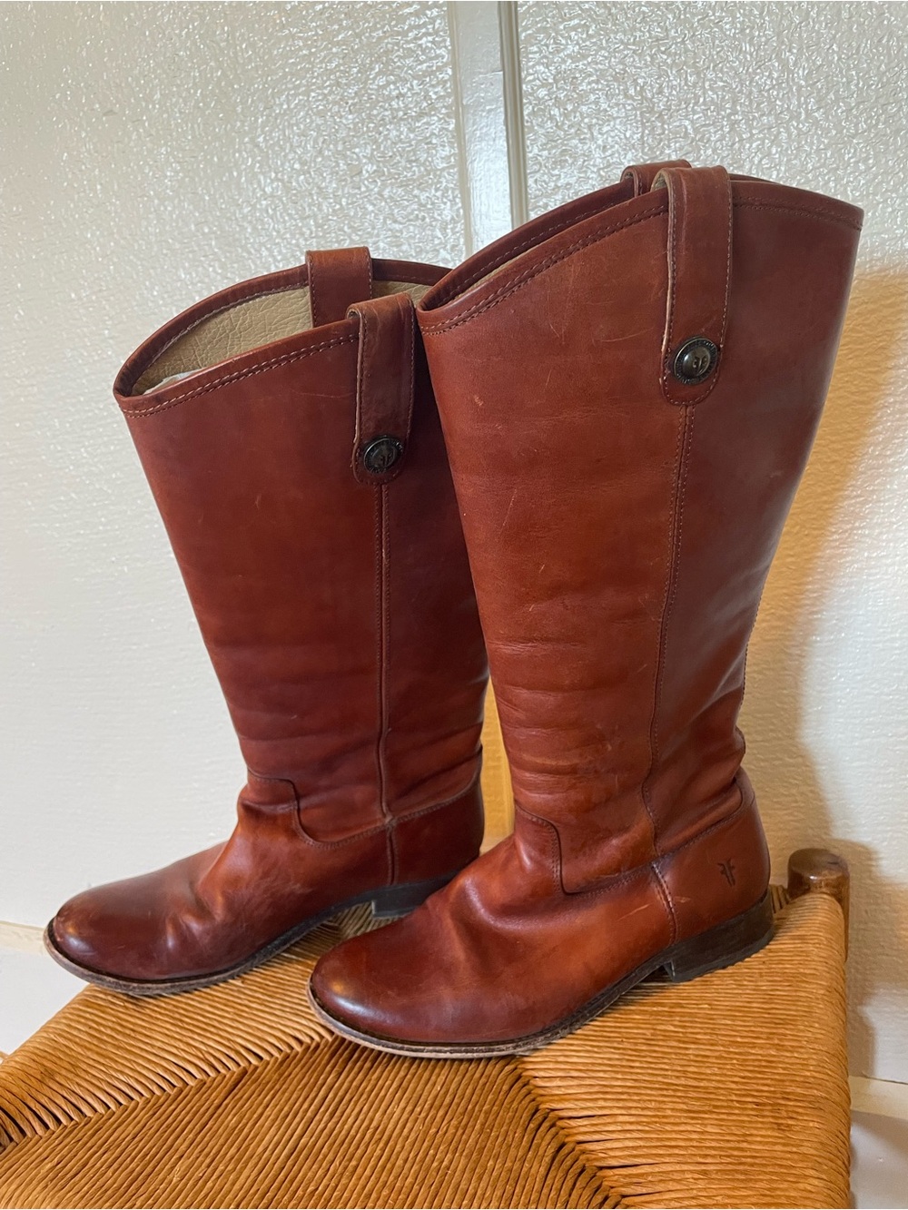 Frye Tall Leather Riding Boots - Chestnut Brown